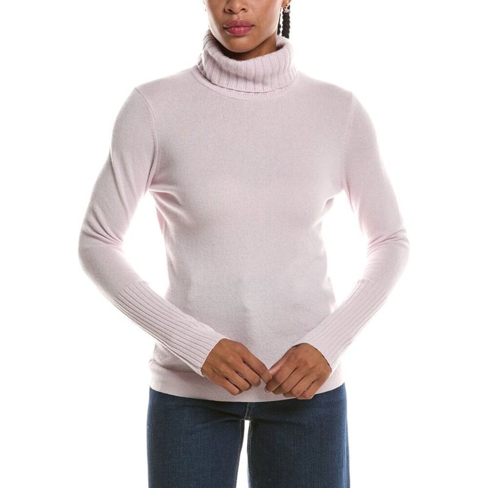 Forte Cashmere Womens Chunky Trim Turtleneck 100% Cashmere Sweater